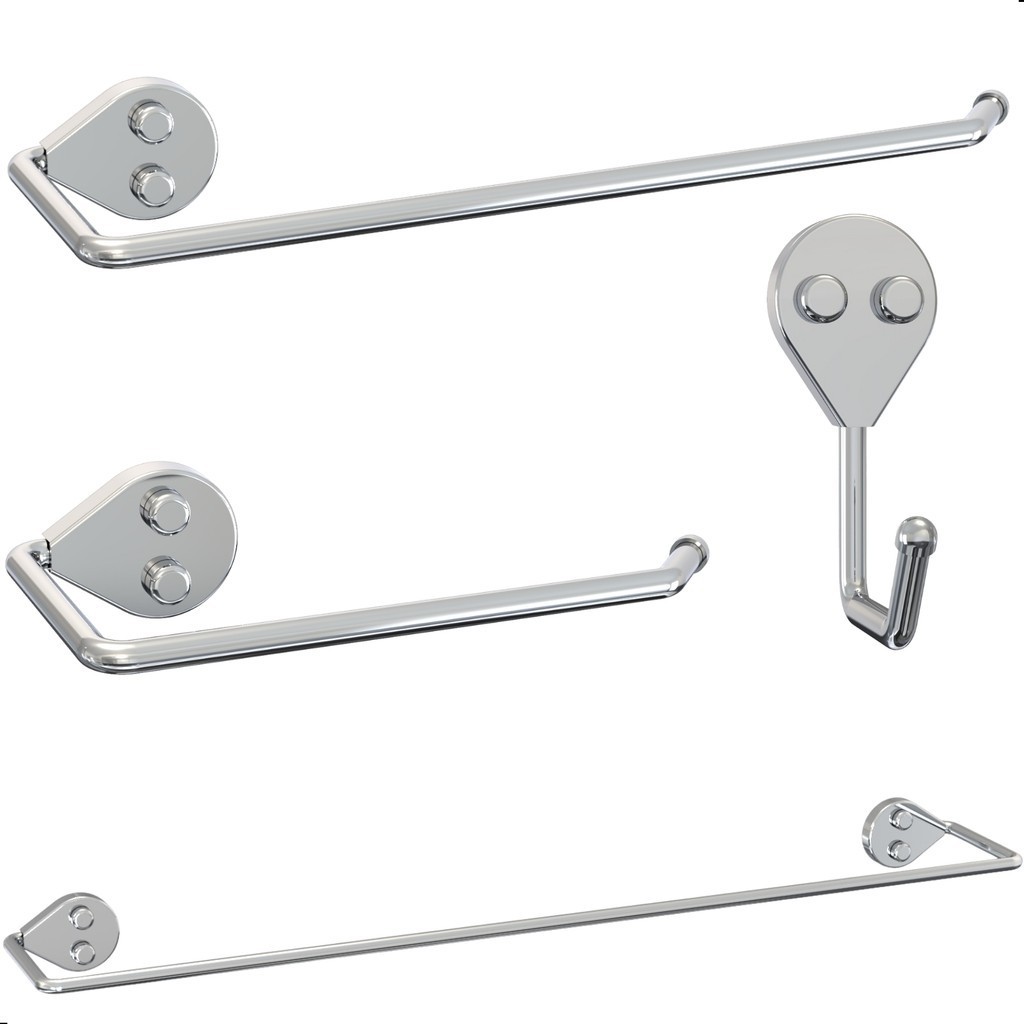 Kit Banheiro Cromado Acessórios Para Banheiro 4 Peças ARM