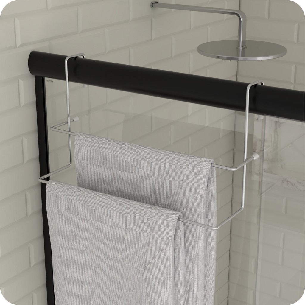 Porta Toalha Box Toalheiro Duplo Para Banheiro Cromado ARM