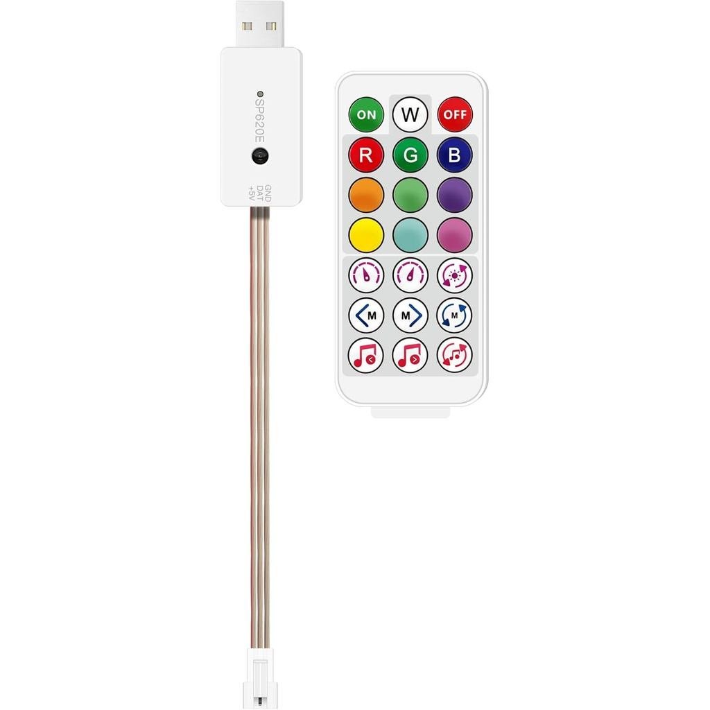 BTF-LIGHTING WS2811 WS2812B SK6812RGB (NÃO RGBW) Luz LED RGB Endereçável Portátil com Controlador Mini USB SP002E de 3 T