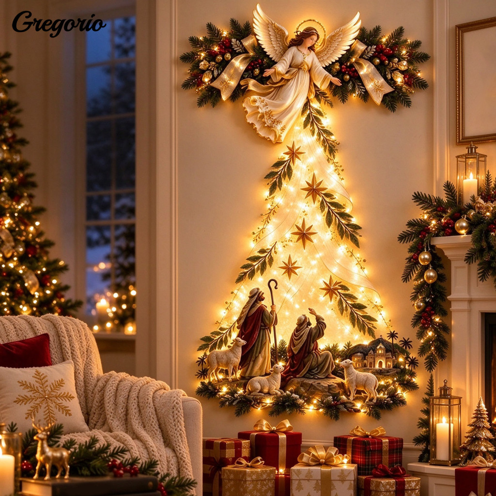 Room Wall Decorations Acrylic Hanging Ornaments Christmas Angel Light Led Decorative Ornament Unique Holiday Pendant for