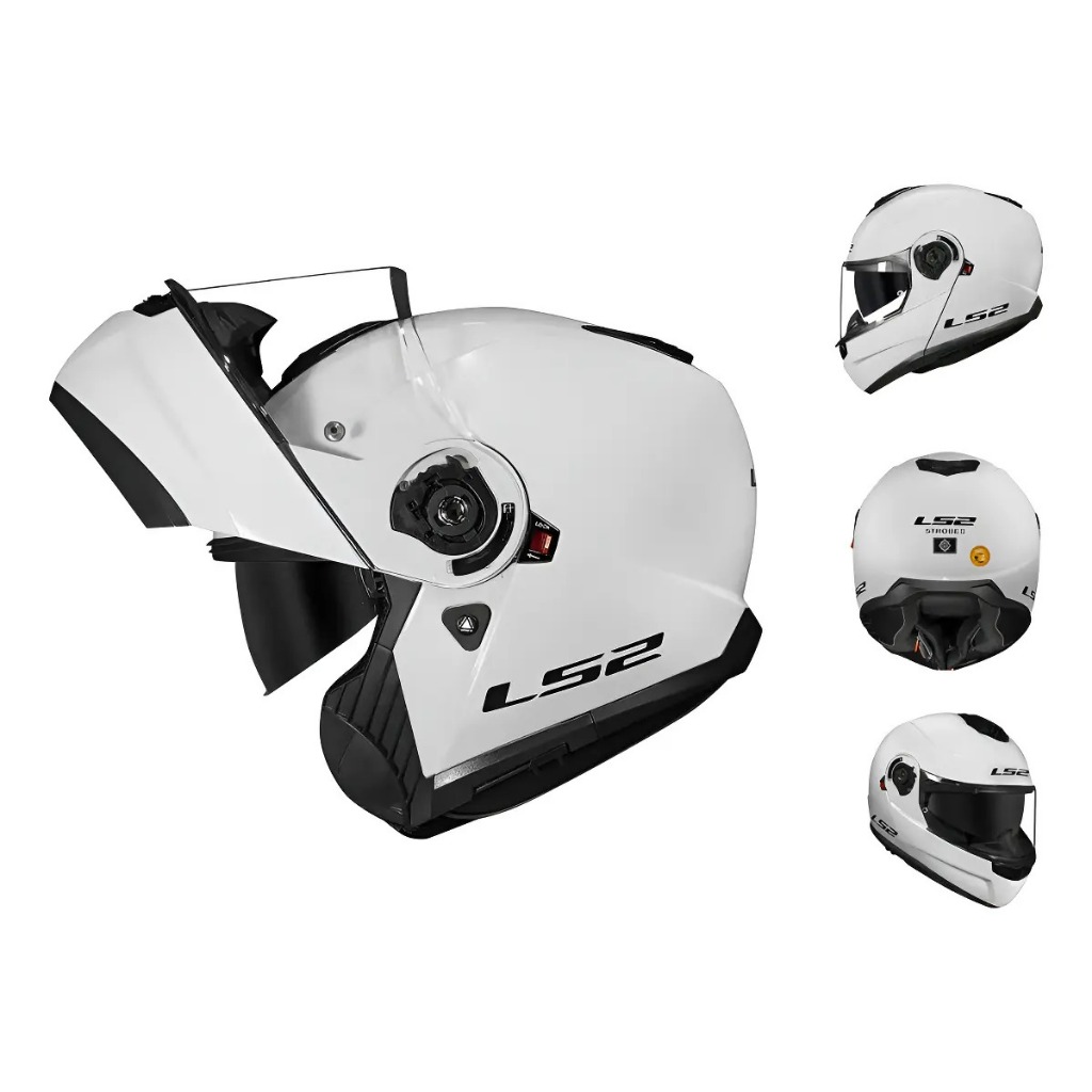 LS2 Capacete Articulado Strobe II FF908 Monocolor Branco 58/M