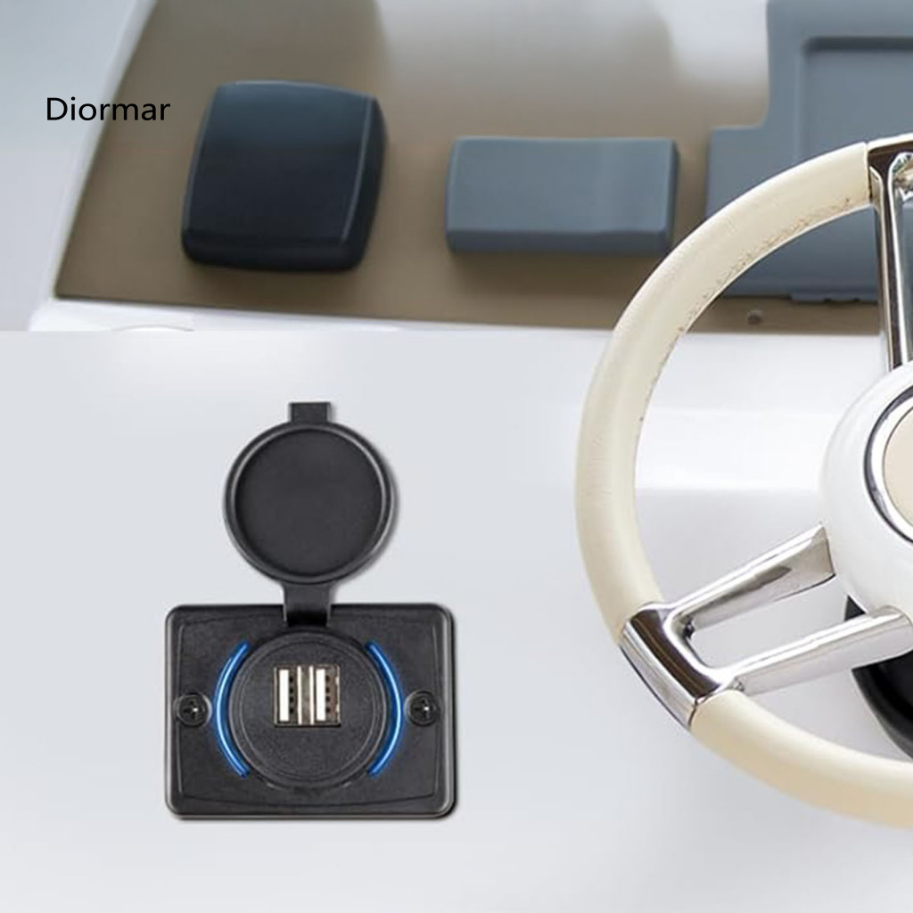 Flat Surface Car Charger Dual Port Fast with Flip Cover Universal 12-24v Usb Charging Station for Phones Tablets Ideal f