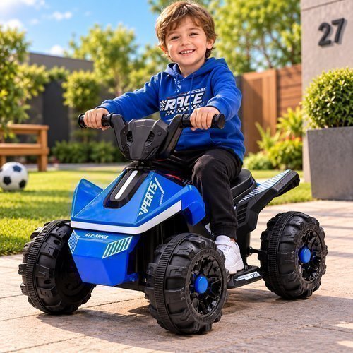 Quadriciclo Elétrico Infantil 6V Azul 380W 3kmh Super Future UNITOYS