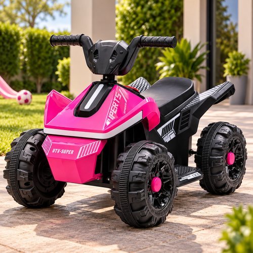 Quadriciclo Elétrico Infantil 6V Rosa 380W Frente Ré LED Unitoys