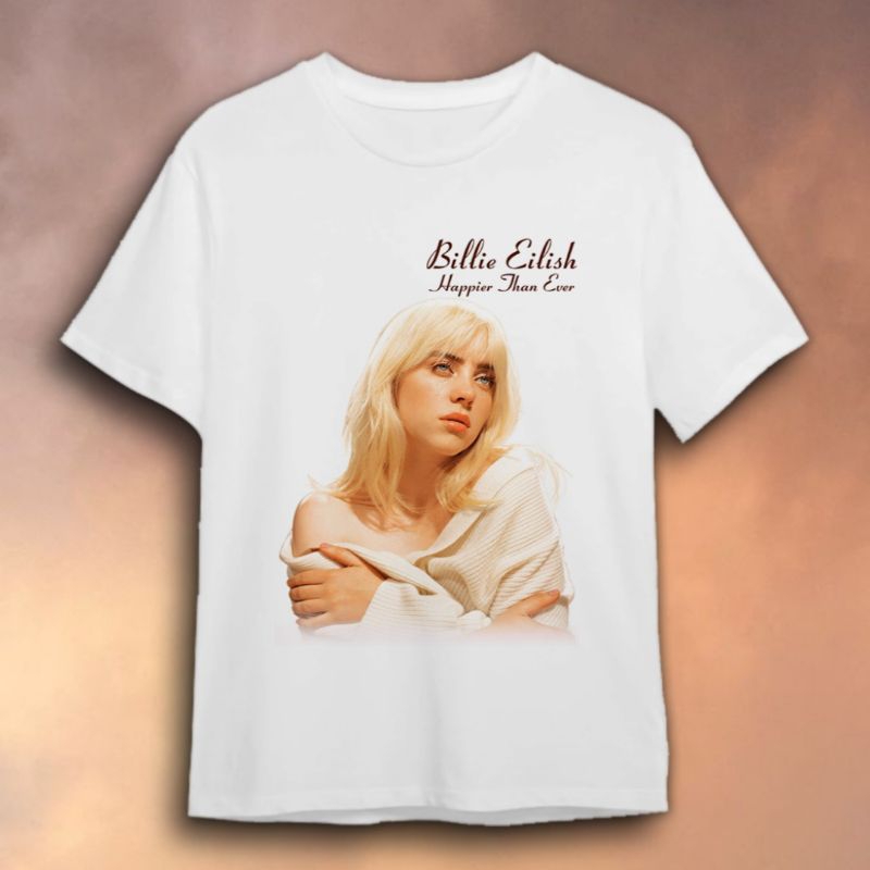 Camiseta Billie Eilish Happier Than Ever 100% Poliéster