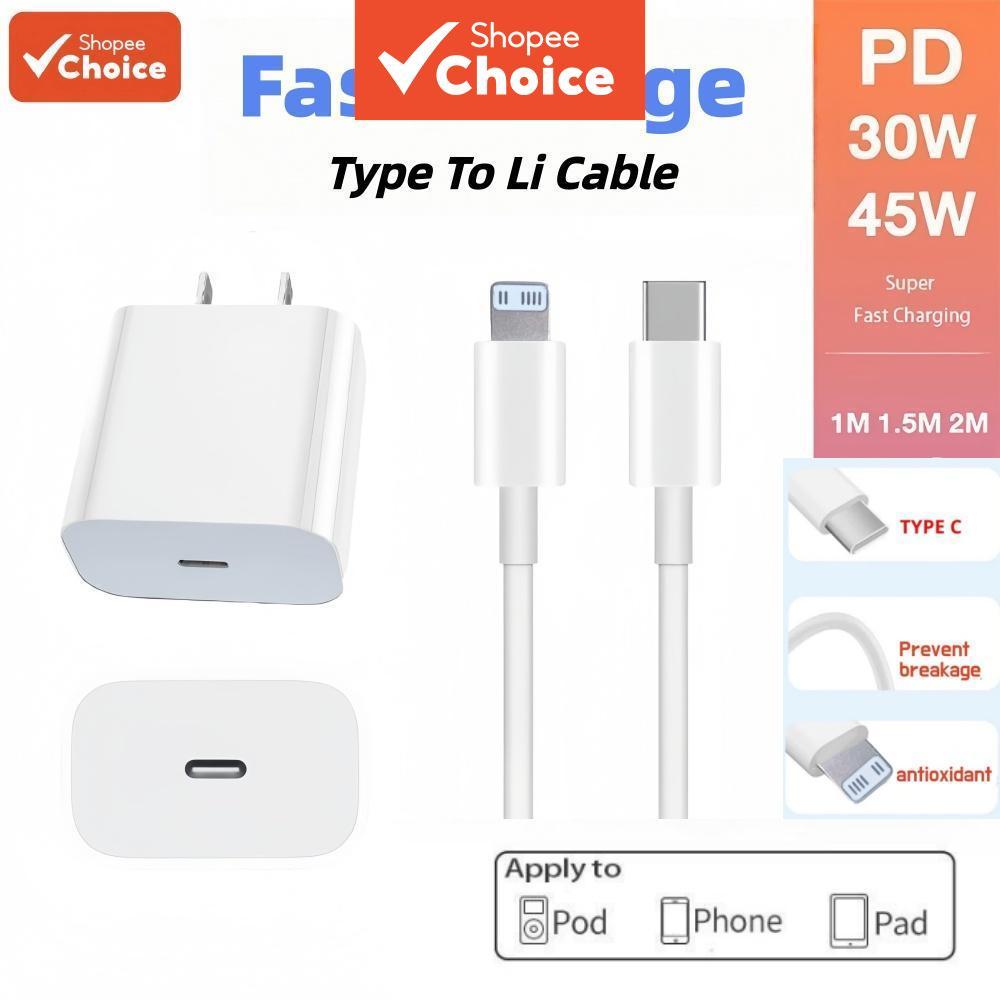 Cabo de carregamento rápido PD 30W 45W, de Type-C para dispositivos iOS, para iPhone 14 Pro Max