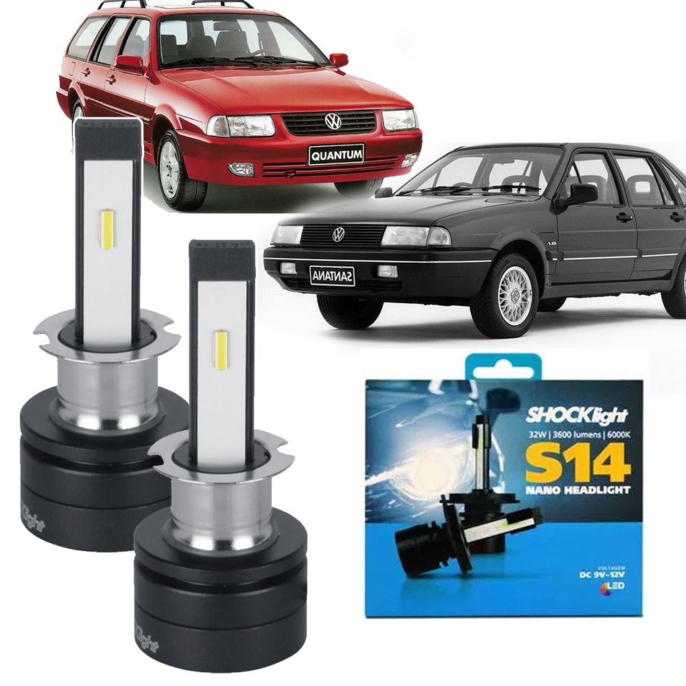 Farol de Milha Super Led Nano S14 6K VW Santana Quantum