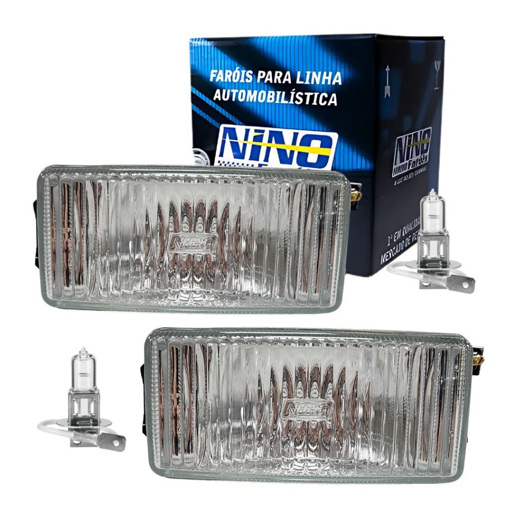 Par Farol Neblina Auxiliar Para Volkswagen Santana Quantum 1991 a 1995 + Lâmpadas F-26 89AU15A254AA