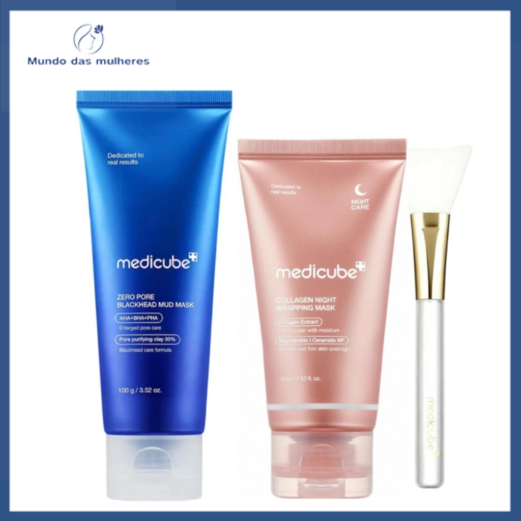 Medicube Máscara Embrulho Colágeno 75ml + Zero Pore Blackhead Mud Mask 100g