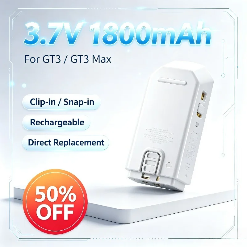 GT3 Mini Drone Battery 3.7V 1800mAh Replacement for GT3 GT3 Max Quadcopter Snap-in Plug-and-Play Rechargeable Spare Battery