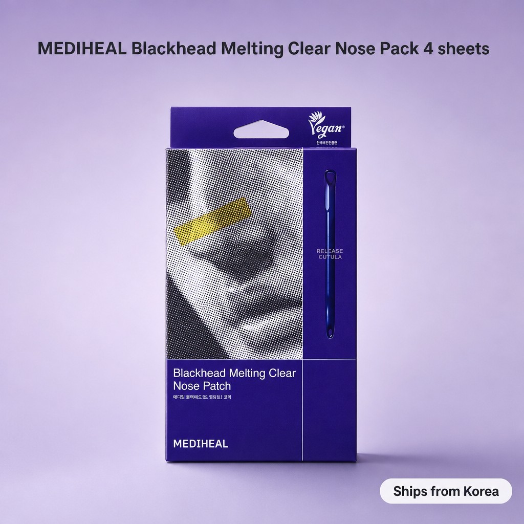 MEDIHEAL Blackhead Melting Clear Nose Pack 4 folhas - Limpeza Poros Cravos Coreano