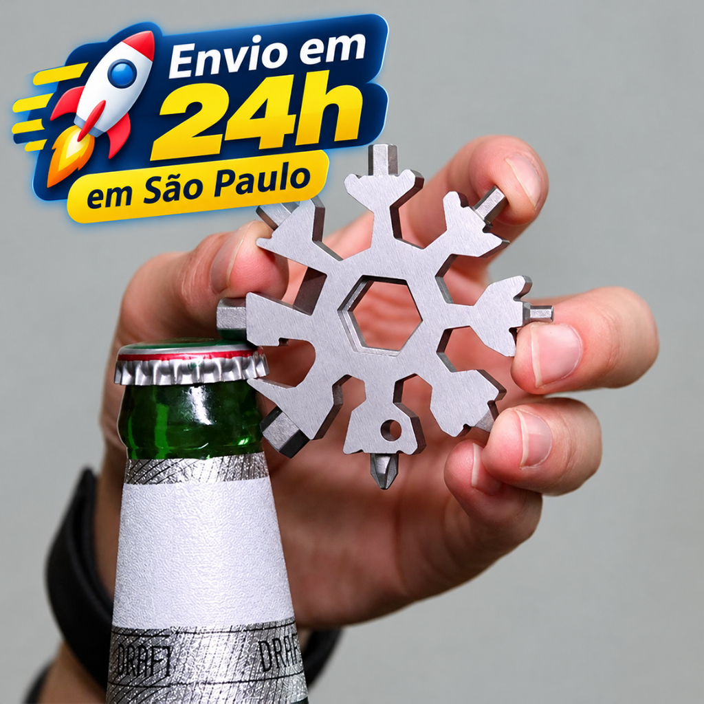 Multi-tool Keychain Snowflake Wrench 18 In 1 Steel Multifunctional Portable Tools 60mm*60mm