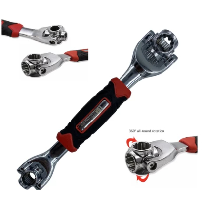 Chave Universal Multifuncional Soquete Aço Inoxidável 360º Portátil Resistente Automotivo