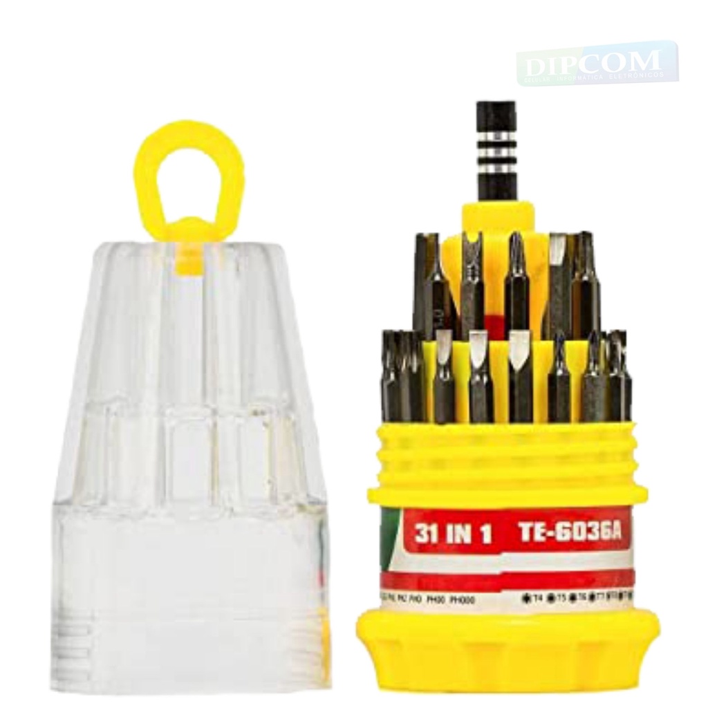 Kit Com 31 Chaves De Precisão Magnética [Para manutenção de: Aparelhos Celulares, Eletrônicos, Relógios, Telefonia etc...]