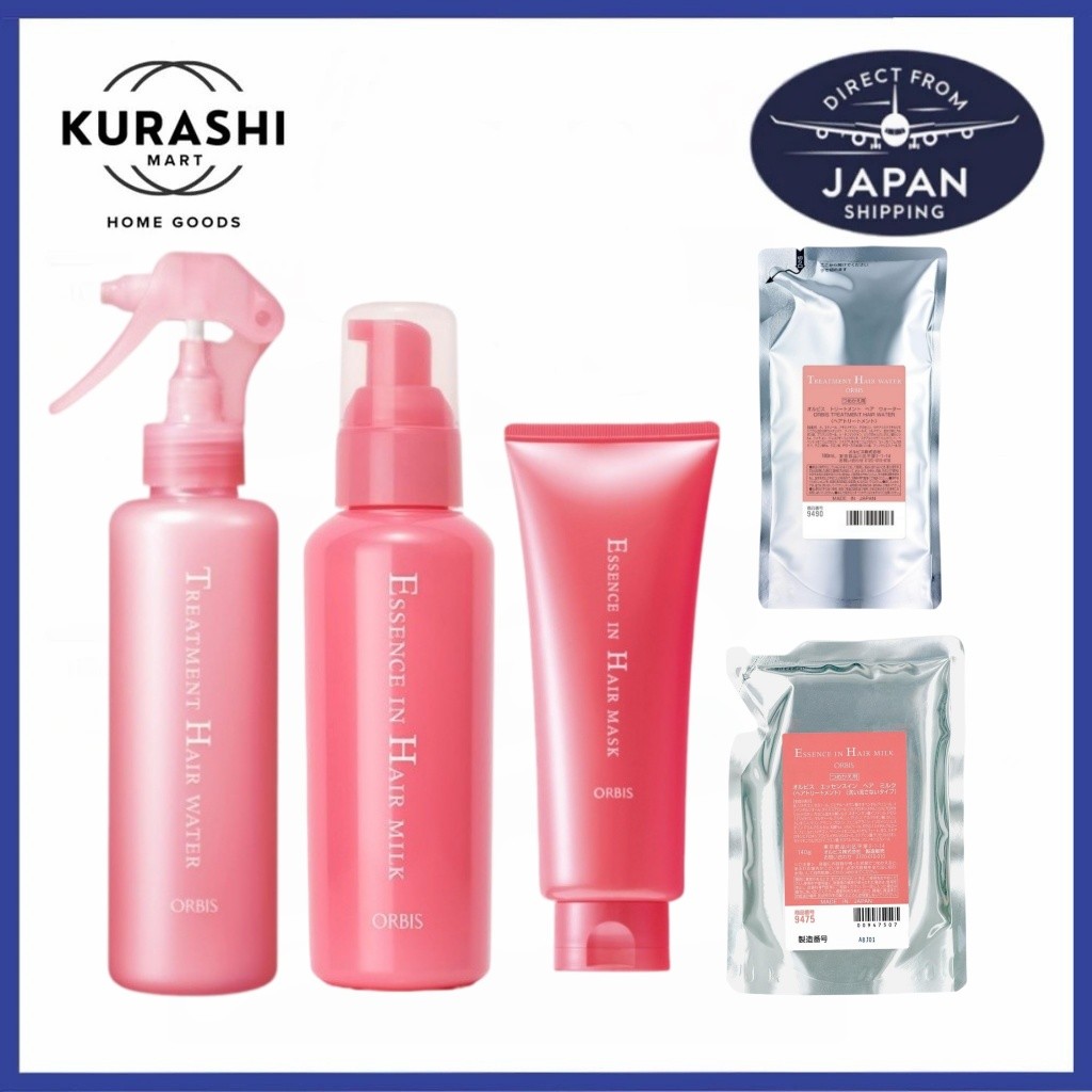 ORBIS Linha de Tratamento Capilar | Hair Milk 140g, Máscara 200g e Hair Water 180ml com Opções de Refil | Japão