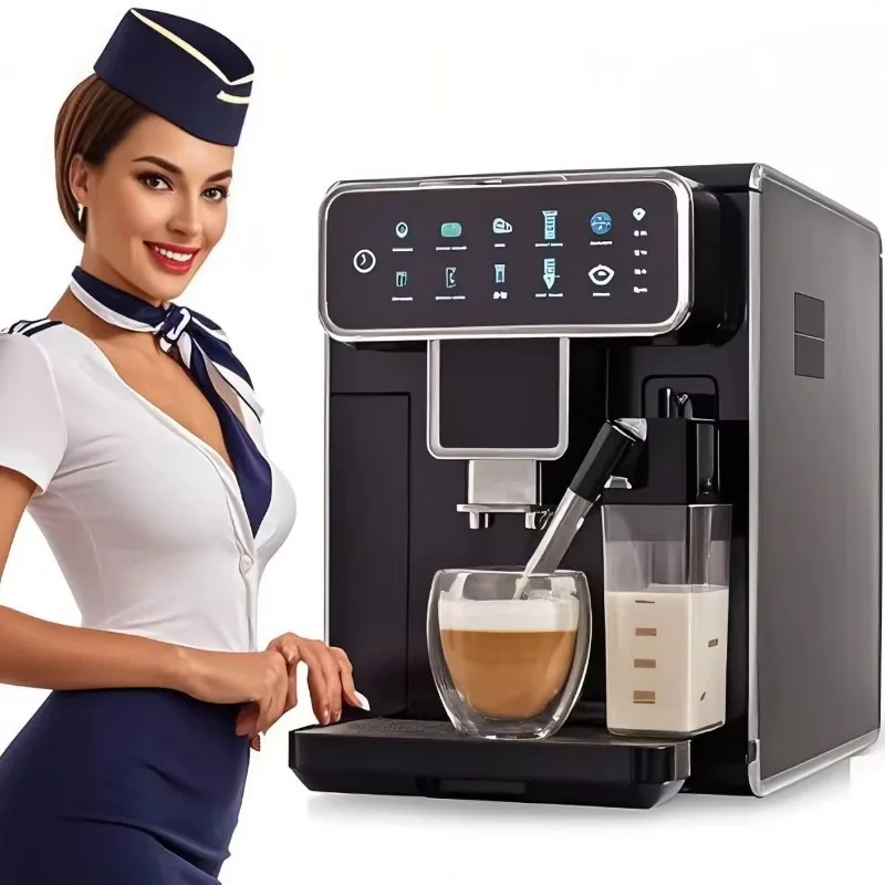 Smart Cappuccino Full Super Fully Automatic Espresso Coffee Machine Maker with Grinder Milk Tank Home