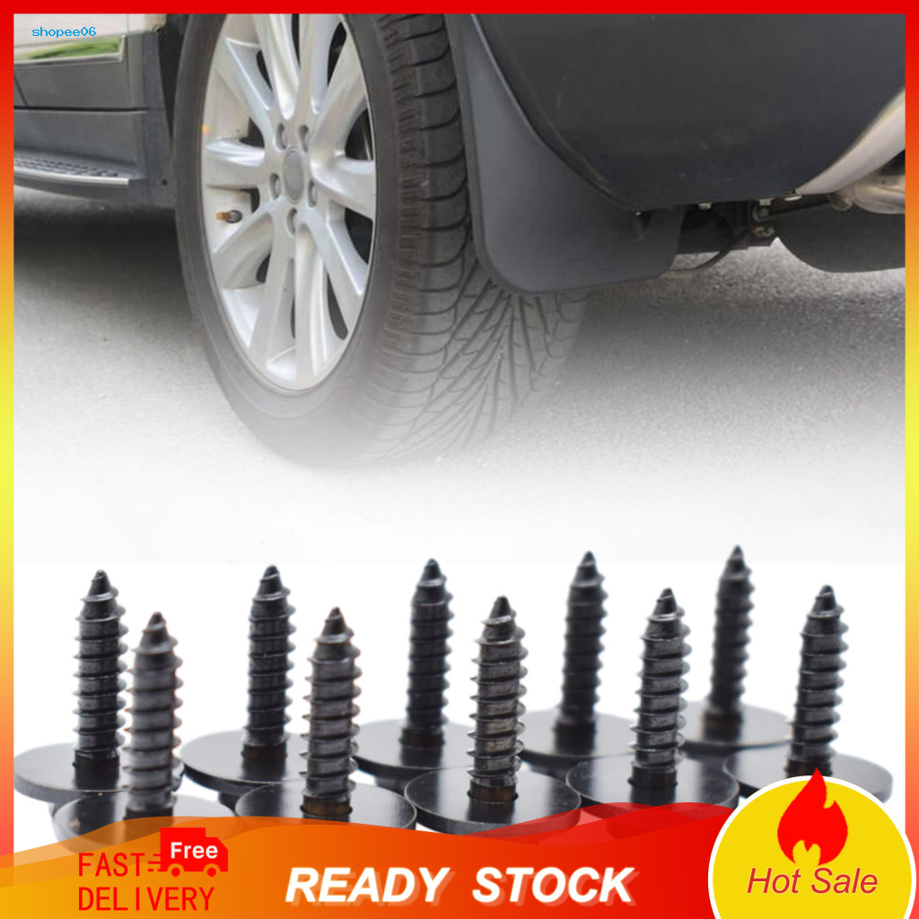 Rust Proof Automotive Screws Self Tapping 10 Pcs Black Hex Head Self-tapping with Gasket Plastic Retainer Clips Anti-rus