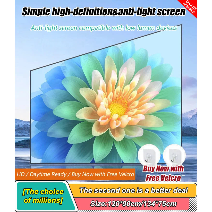[Alta Qualidade] Home Resistant Light Curtain Foldable HD Projection Screen/Tela de Projeção Dobrável/Tela HD Antiluz/Po