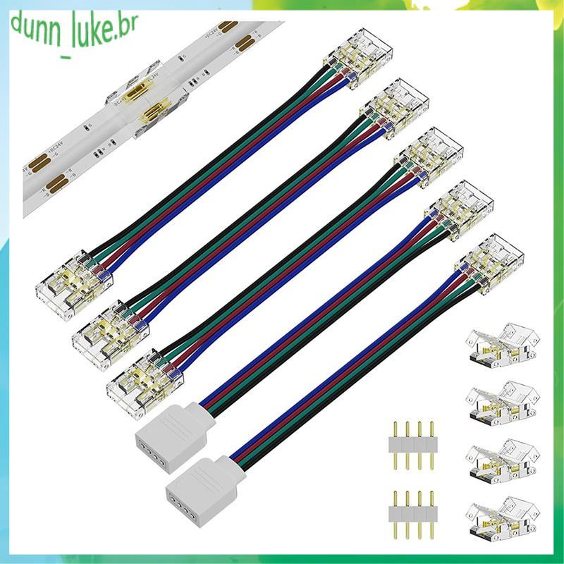 { BR2D } 1 Conjunto De Conectores De 10 Mm Para Luzes De Tira LED COB RGB 4 Pinos