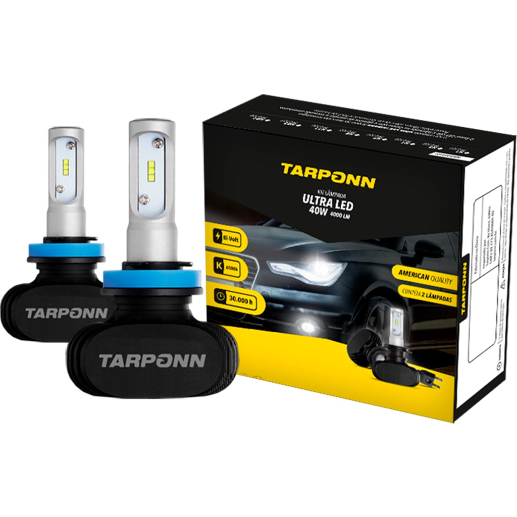 Lâmpada Ultra LED H16 40W 6000K Super Branca 12V 24V 8000lm Tarponn