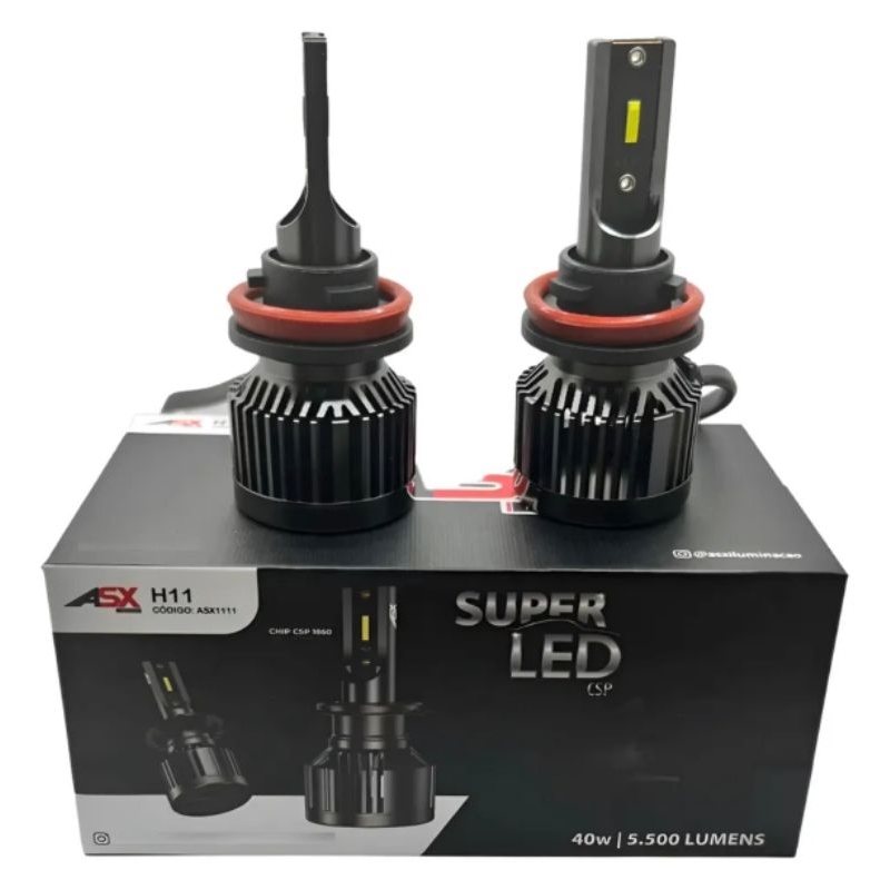 Kit Lâmpada Super Led H11 Asx 6000k 40w 12 24v