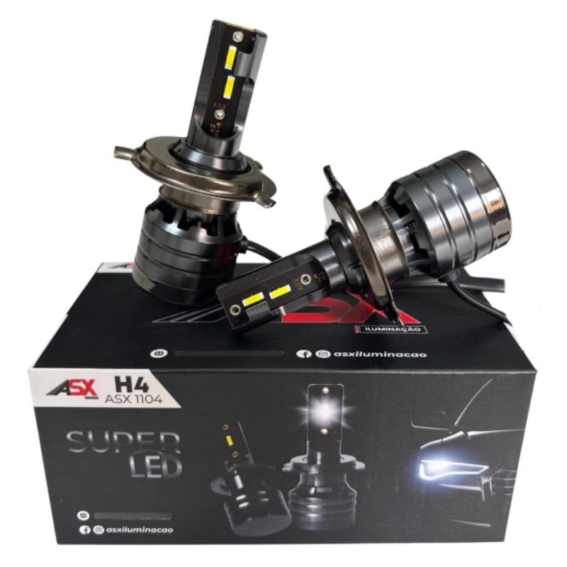 Lâmpada Super LED H4 6000k 40W 6000 LUMENS 12/24V - ASX