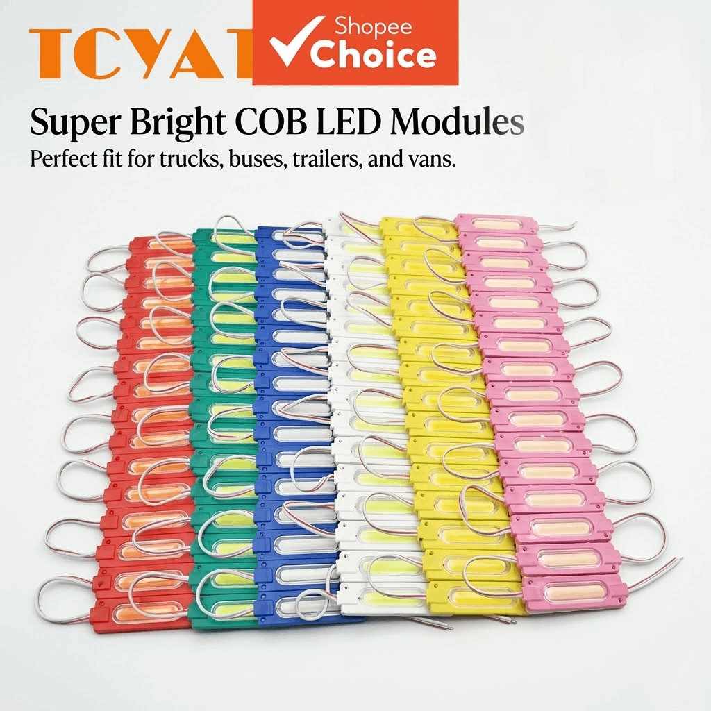 TCYATO 20 Peças Módulo LED COB 12V 24V Luz De Advertência De Marcador Lateral De Caminhão Para Trailer De Ônibus Decoraç