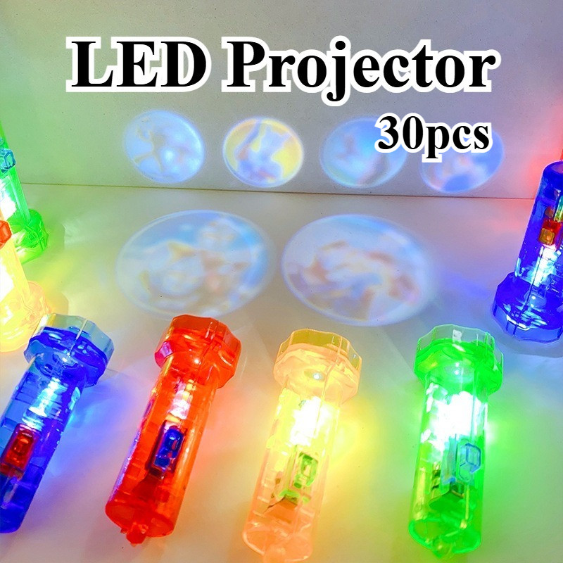 30pcs/20pcs/10pcs LED Luz De Projeção Lanterna Dedo De Desenho Animado Pequeno Monstro Vários Padrões Desenhos Animados