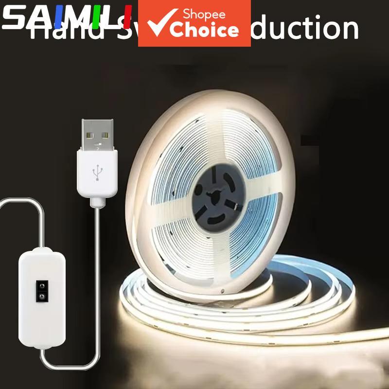 Saimili2m 5V Cob Led Strip Light Usb Smart Hand Sweep Motion Sensor Luzes Flexíveis Reguláveis Para Quarto Tv Espelho Ba