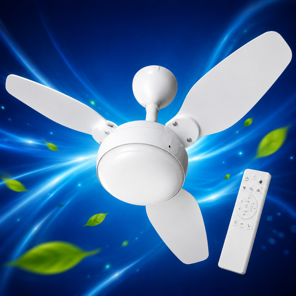 Ventilador de Teto Ventisol Legacy Inverter Branco 3 Pás  Lâmp Controle Remoto Bivolt Econômico Silencioso Quarto Sala