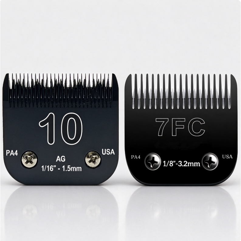 10 # + 7FC Conjunto Premium Profissional Cão Pet Trimmer Lâmina A5 Adequado Para A Maioria Dos Cortadores Andis E Oster