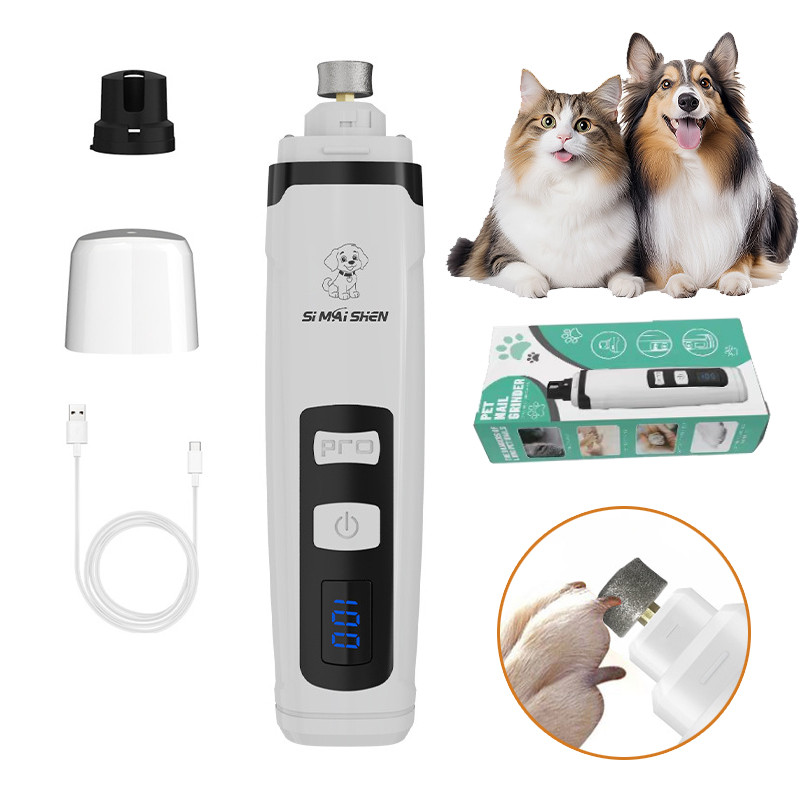 Cão Gato Cortador De Unhas Elétrico Moedor Pet Patas Aliciamento Trimmer USB Recarregável