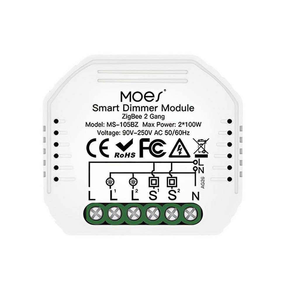 Modulo Smart Curtain switch  moes  rf433 108wr Alexa 2 Saidas