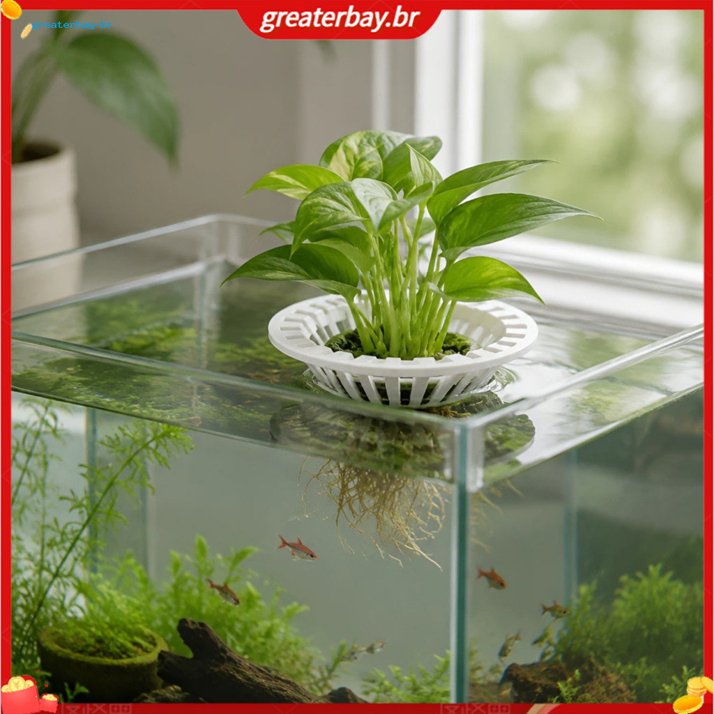 3d Printed Floating Aquarium Plant Holder – Hydroponic Water Basket Fish Tank Pot Aquascape Decoration for Home Office