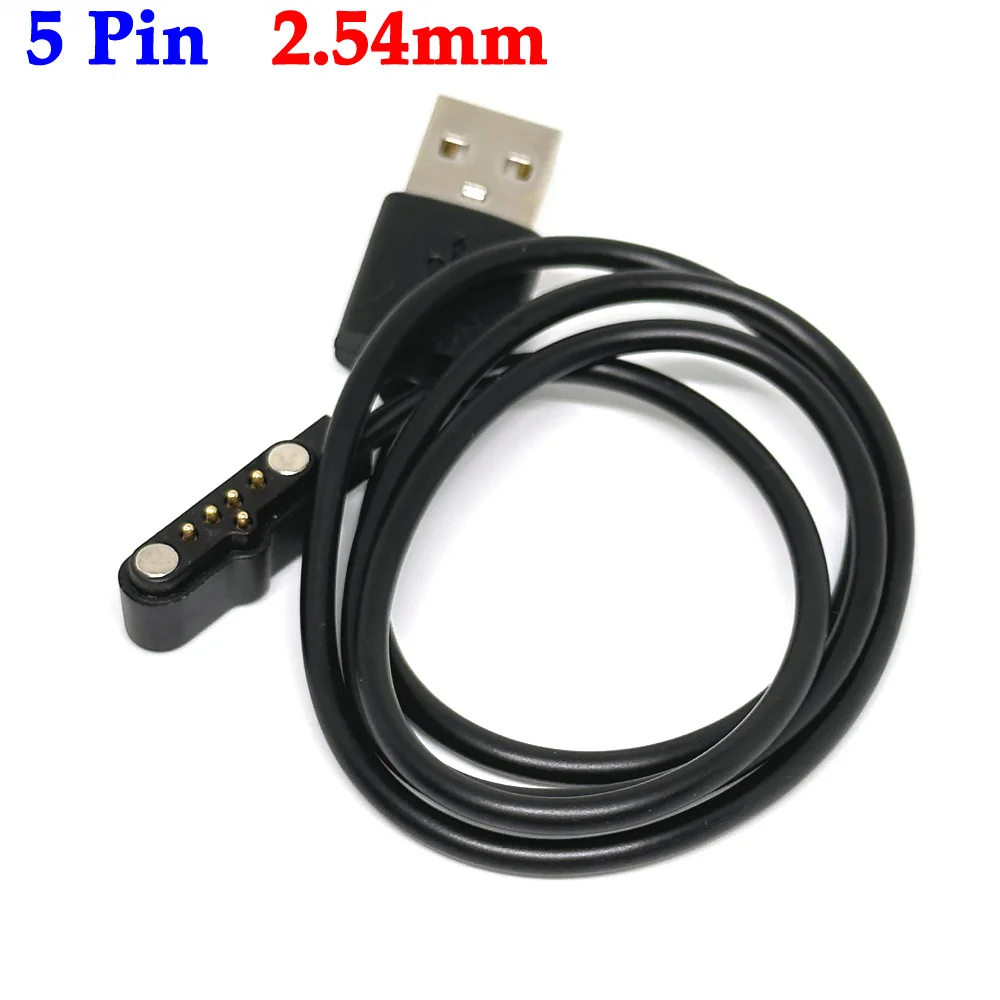 1pcs 5 Pin USB 2.54mm Pogo Magnet Cable for Kids Smart Watch Charging Cable Charge Cable for A20 A20S TD05 V6G Magnetic Charger