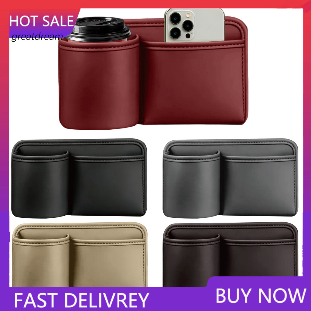 Dual Zone Car Organizer Seat Gap Back Storage Box Leather Multi-functional Waterproof Bag Anti-kick Door Side Pocket for