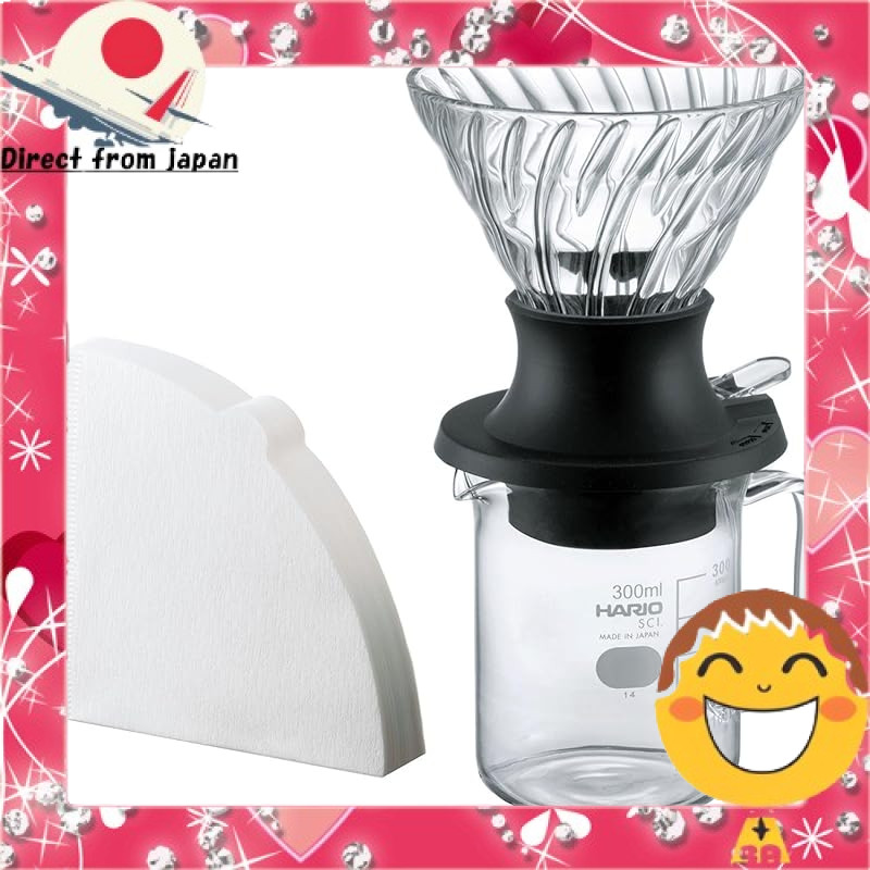 HARIO Immersion Dripper with Push Button Easy Extraction Server Set SSD-5012-B[Direct from Japan]