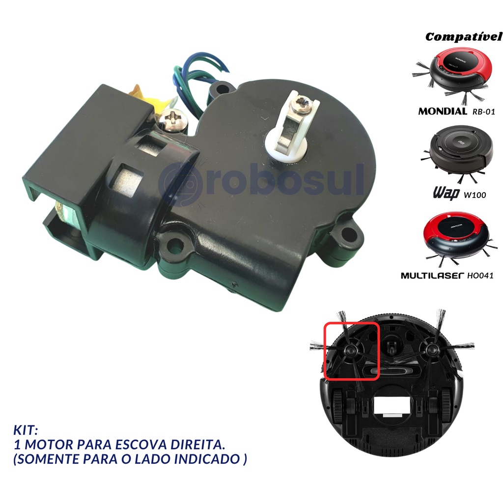 Motor da Escova Direita Para Robô RB01 HO041 W100