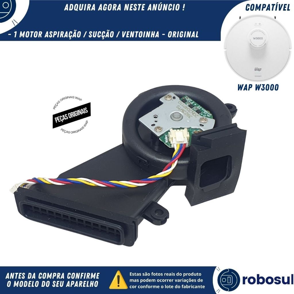 Motor Aspiração Sucção Ventoinha para Robo Aspirador Wap Robot W3000