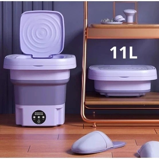 Mini máquina de lavar roupa 11L dobrável portátil moderna máquina de lavar automática roupa interior de viagem novagerao