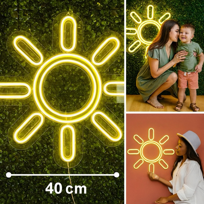 Painel Luminoso Neon Led Raio De Sol Luminária Festa, Decoração