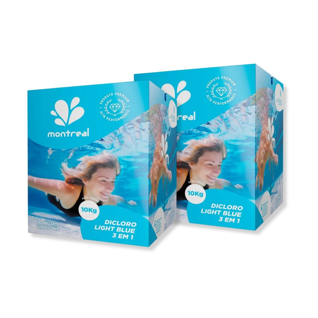 KIT 2 CAIXAS CLORO GRANULADO  LIGHT BLUE - CAIXA 10KG - MONTREAL