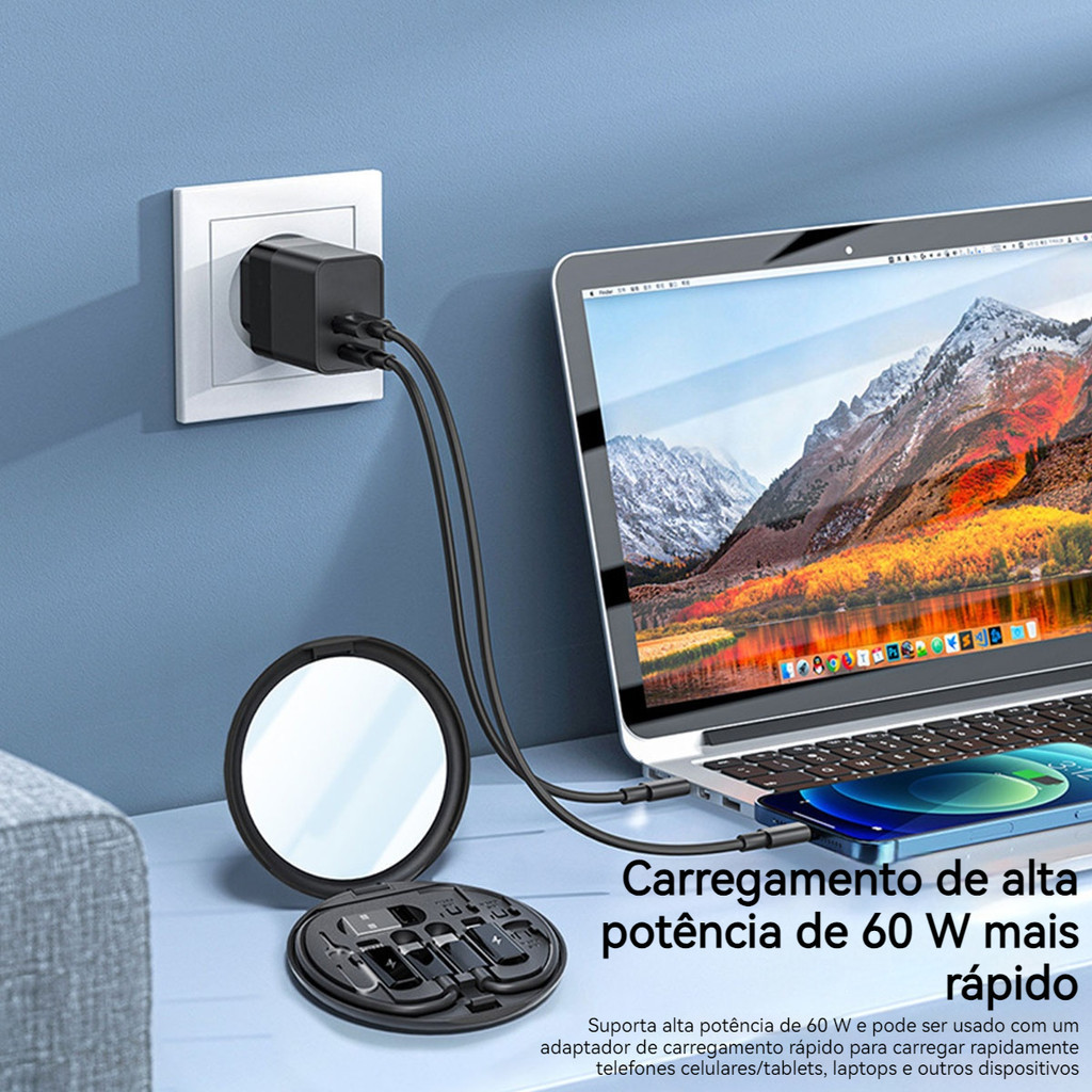 Armazenamento Para Adaptadores Usb E Cabos De Dados Em Caixa