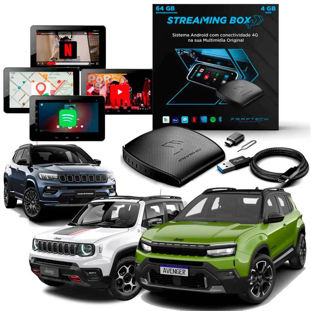 Streaming Box Light Faaftech - 4GB RAM 64GB  Android 11 Processador Quad-Core Carros Jeep