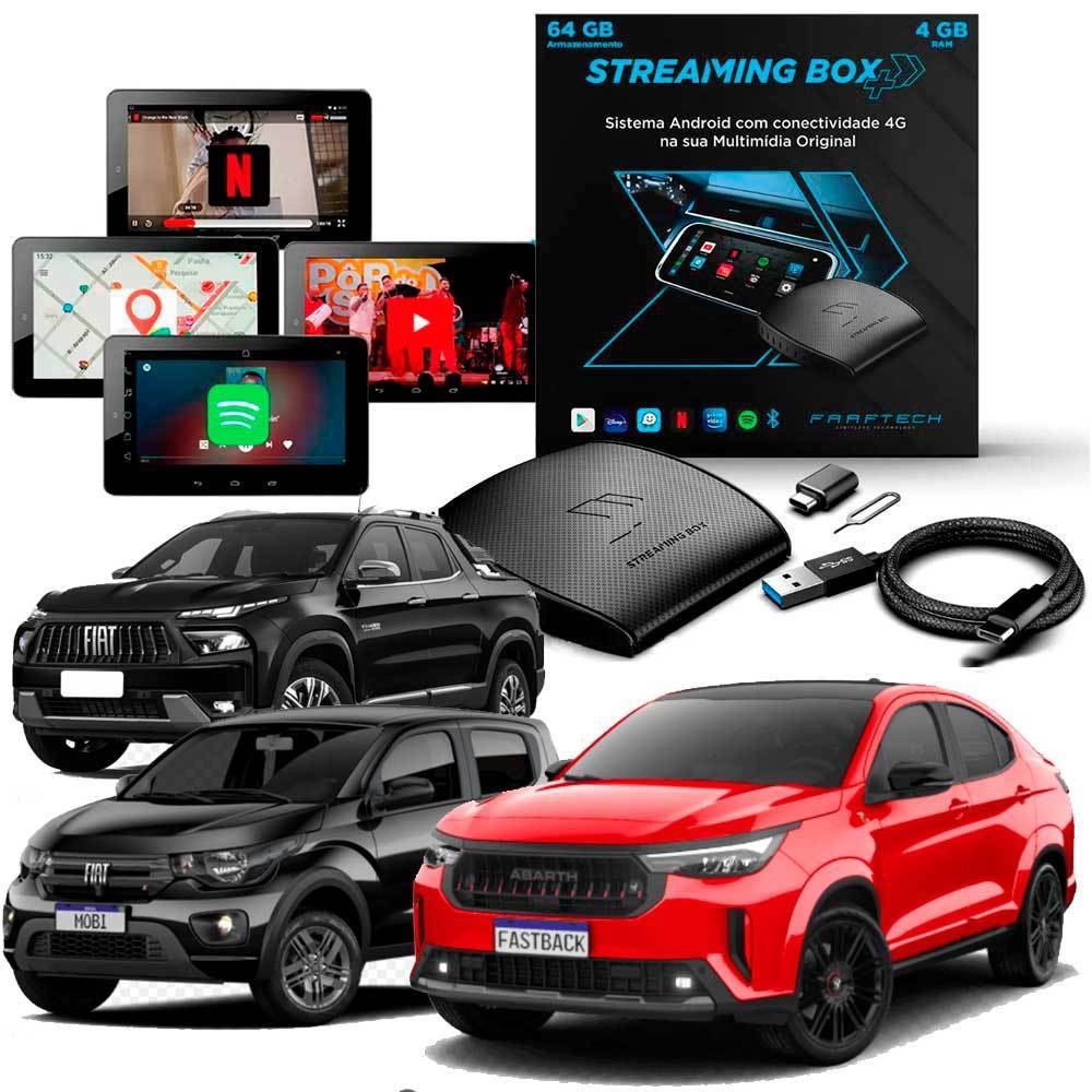 Streaming Box Light Faaftech - 4GB RAM 64GB  Android 11 Processador Quad-Core Carros Fiat