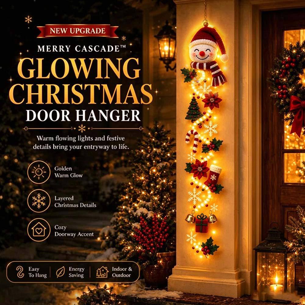 Santa Snowman Angel Christmas Hanging Door Decor Battery Powered LED Lights For Wall Porch Xmas Party Display