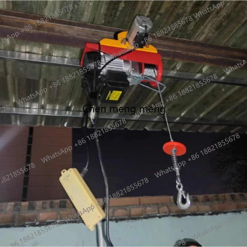 Wireless remote control micro electric hoist 220V home decoration small winch lifting crane