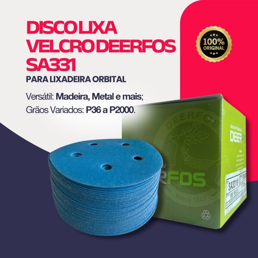 10 Disco De Lixa Para Lixadeira Orbital 125mm 5'' 36 A 2000
