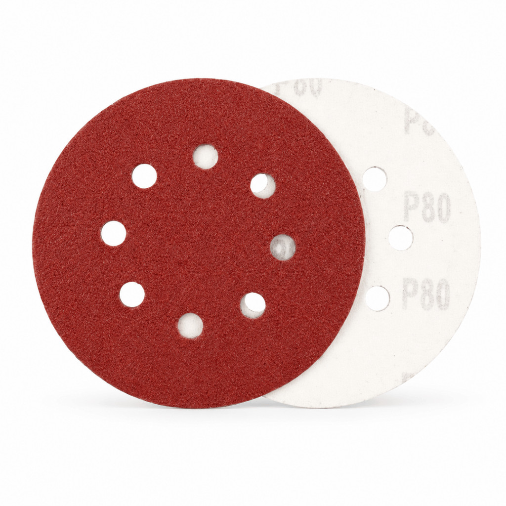 Disco Lixa Auto Aderente 125mm Grão 80 8 Furos Lixadeira Orbital Madeira MDF Velcro Abrasivo Desbaste
