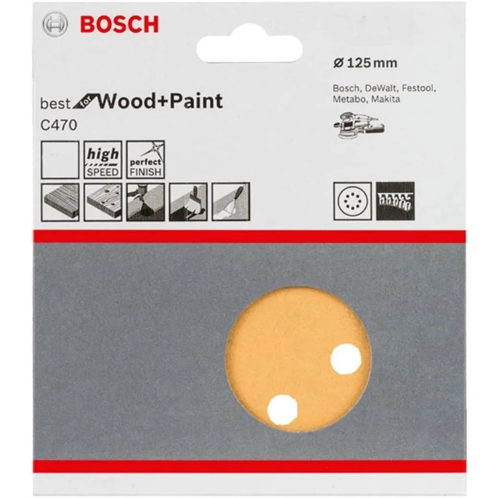 Disco De Lixa Auto Colante G80 125mm C/5 Bosch Roto-orbital 2608900805